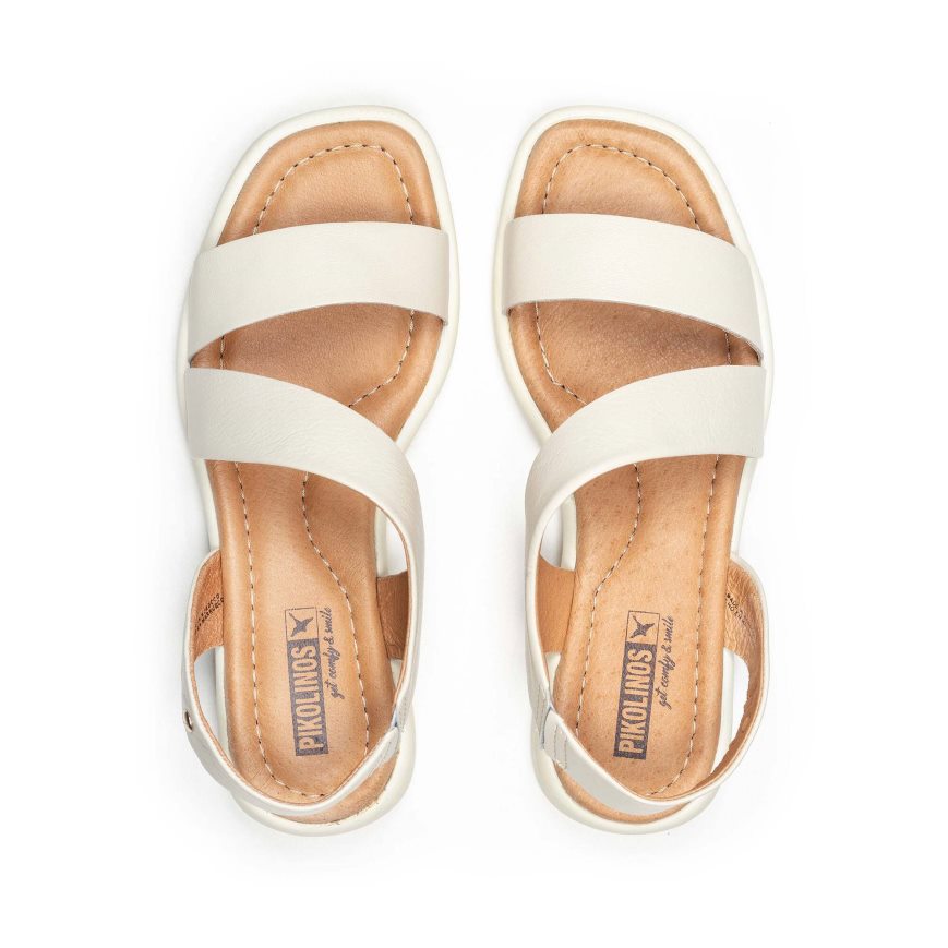 Women's Pikolinos CALELLA Flat Sandals White | NZ U8371Q5